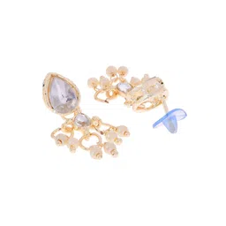 VOJ Gold Plated Stone Studded & Beaded Jewellery Set image 2