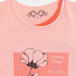 FEMEA Girls Pack Of 3 Mustard Yellow & Grey Typography Printed T-shirt image 3