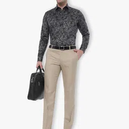 JB STUDIO Men Slim Fit Printed Cotton Formal Shirt image 4