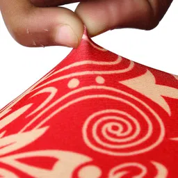 Cortina Set Of 6 Red & Beige Printed Chair Covers image 4