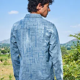 Campus Sutra Men Lightweight Denim Jacket with Patchwork image 3