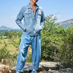 Campus Sutra Men Lightweight Denim Jacket with Patchwork image 5