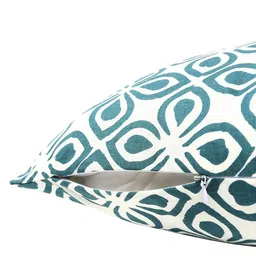 Contrast Living Green & White Set of 2 Floral Square Cushion Covers image 4