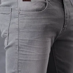 WROGN Men Grey Slim Fit Mid Rise Clean Look Jeans image 3