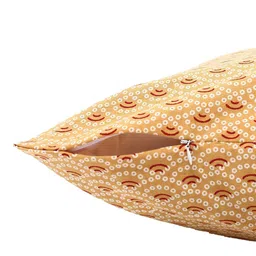 Contrast Living Yellow & White Set of 2 Ethnic Motifs Square Cushion Covers image 2