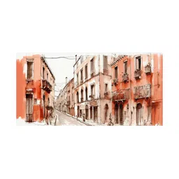 999Store Orange & White Abstract Canvas Painting Wall Art image 2