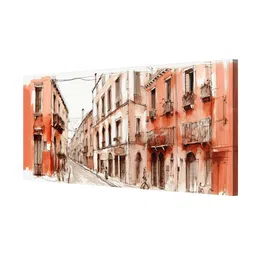 999Store Orange & White Abstract Canvas Painting Wall Art image 3