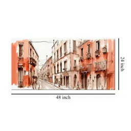 999Store Orange & White Abstract Canvas Painting Wall Art image 5