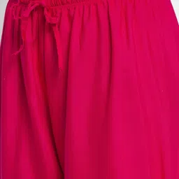 GRACIT Women Pink & Green Set of 2 Solid Wide Leg Palazzos image 4