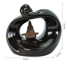 Aapno Rajasthan Black Resin Smoke Fountain with Backflow Incense Cone image 3