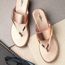 Shezone Women Rose Gold Wedge Mules-picture-39