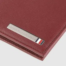 Tommy Hilfiger Men Burgundy Solid Leather Two Fold Wallet image 5