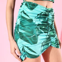 iki chic Women Teal Solid Top with Skirt image 4