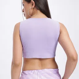 glitchez Cropped Chic Ribbed Corset Hem Fitted Top image 3