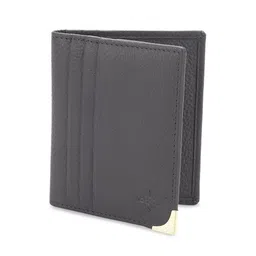 Aditi Wasan Unisex Grey Solid Leather Card Holder image 5