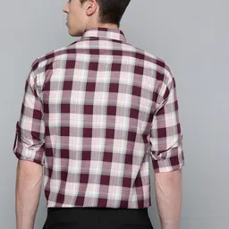 DENNISON Men Smart Slim Fit Tartan Checks Formal Shirt image 5