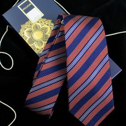PELUCHE Red & Blue Striped Broad Tie-picture-2
