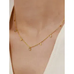 Designs & You Gold Plated Stainless Steel Anti Tarnish Stone Necklace image 5