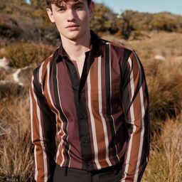 Mufti Slim Fit Striped Pure Cotton Casual Shirt-picture-31