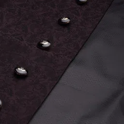 Manyavar Men Burgundy Woven Design Traditional Nehru Jacket image 4