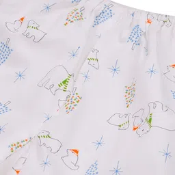 Wish Karo Girls Off-White & Blue Printed Night suit image 5