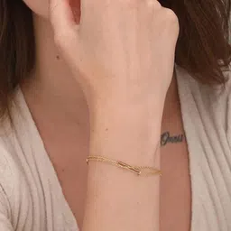 PALMONAS Women Gold-Toned 18k Gold-Plated Link Bracelet image 3