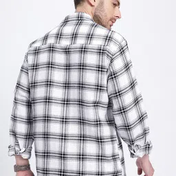 glitchez Textured Transit Tartan Checked Relaxed Shirt image 4