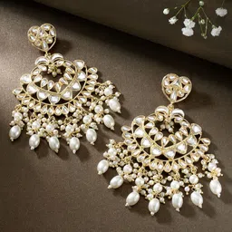 Peora White Gold-Plated Contemporary Drop Earrings-picture-21