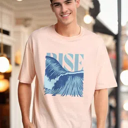 NOBERO Graphic Printed Drop Shoulder Sleeves Cotton Oversized T-Shirt-picture-19