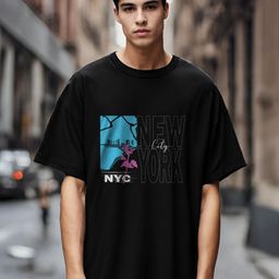 NOBERO Graphic Printed Drop Shoulder Sleeves Cotton Oversized T-Shirt-picture-10