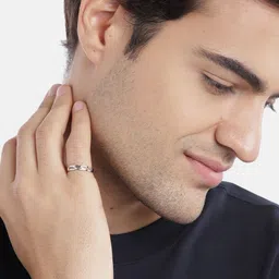 Zavya Men Rhodium-Plated 925 Sterling Silver Finger Ring image 2