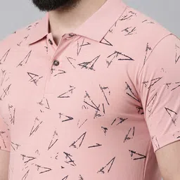 Kryptic Geometric Printed Polo Collar Pure Cotton T-Shirt image 3