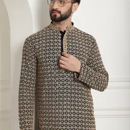 SOJANYA Geometric Embroidered Sequinned Pure Cotton Straight Kurta image 3
