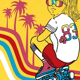 YK X Trampoline Girls Typography 4 Printed Applique T-shirt image 3