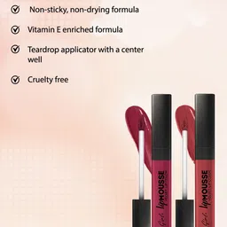 L.A Girl Non-Sticky Lip Mousse Velvet Lip Color with Vitamin E 6 ml - Bae Cation image 2