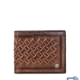 Eske Men Tan Brown Leather Bifold Textured Two Fold Wallet-picture-3