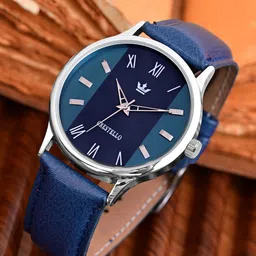 CRESTELLO Men Crestello Blue Faux Leather Strap Analog Wrist Watch-picture-10