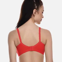 FIMS White & Red Pack of 2 Cotton Blend Non-Padded Bras MTR_Cross_Bra_WhiteRed_B image 3