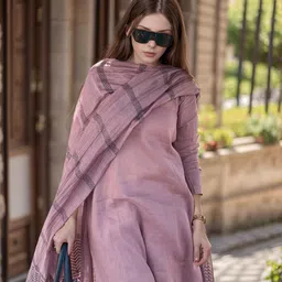 GoSriKi Round Neck Regular Straight Kurta with Trousers & Dupatta image 5