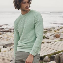 Mufti Striped Round Neck Long Sleeve Pullover Sweatshirt-picture-48