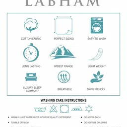 LABHAM Kadambari Violet Printed Pure Cotton 300 TC King Bedsheet With 2 Pillow Covers image 4