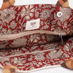 Taavi Woven Design Textured Shoulder Bag with Tasselled image 2