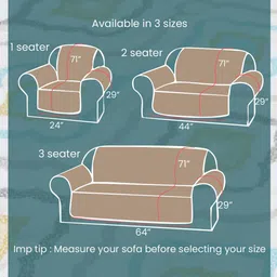 URBAN SPACE Blue 3-Seater Quilted Sofa Cover with Arms image 4