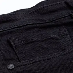 Moda Rapido Men Black Slim Tapered Fit Mid-Rise Clean Look Stretchable Cropped Jeans image 5