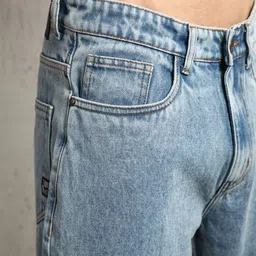 Hubberholme Men Relaxed Fit Low-Rise Light Fade Clean look Cotton Jeans image 5