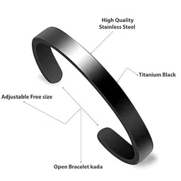 MEENAZ Men Anti Tarnish Silver-Plated Bangle-Style Bracelet image 3