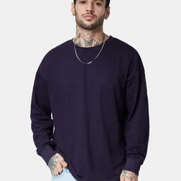 The Souled Store Round Neck Drop Shoulder Sleeves Pure Cotton Oversized T-Shirt-picture-30