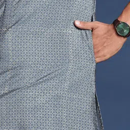 Taavi Ethnic Printed Band Collar Festive Kurta with Trousers image 5