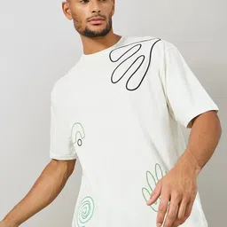 Styli Men Premium Heavy Jersey Placement Printed Oversized Tee image 2