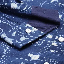 Taavi Men Comfort Indigo Hand Block Printed Pure Cotton Casual Shirt image 4
